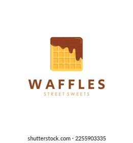 Belgian Waffle logo. Delicious Waffle Logo Inspiration with a Simple Concept.