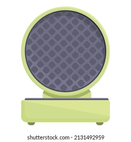 Vector de dibujos animados del icono de la marca de waffle belga. Máquina de hierro. Equipo doméstico
