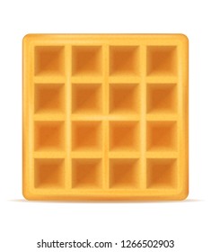 belgian waffle sweet dessert for breakfast vector illustration isolated on white background