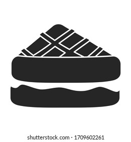 Belgian waffle vector icon.black vector icon isolated on white background belgian waffle.