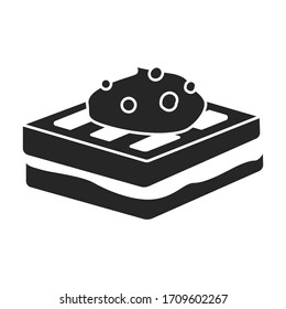 Belgisches Waffelsymbol.Schwarze Vektorillustration Symbol einzeln auf weißem Hintergrund, belgisches Waffel.