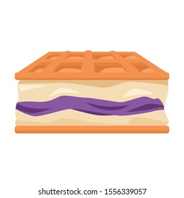 Belgian waffle vector icon.Cartoon vector icon isolated on white background belgian waffle.