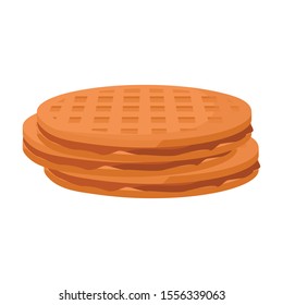 Belgian waffle vector icon.Cartoon vector icon isolated on white background belgian waffle .
