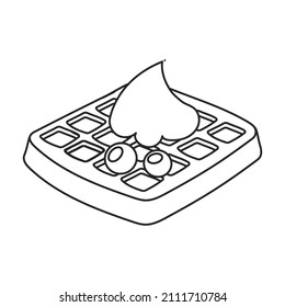 Belgisches WaffelVektorsymbol.Outline Vektorsymbol einzeln auf weißem Hintergrund, belgisches Waffel.