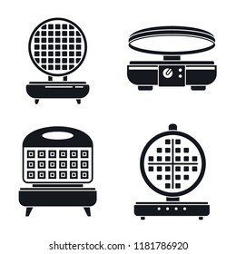 Belgian waffle-iron icon set. Simple set of belgian waffle-iron vector icons for web design on white background