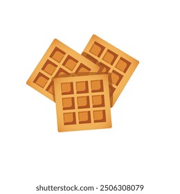 Gofres belgas sobre fondo blanco. Menú de dulces para comida rápida. 