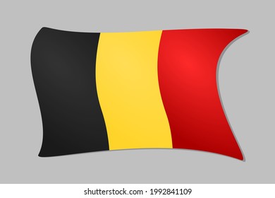 Vector del emblema de la bandera ondulante belga