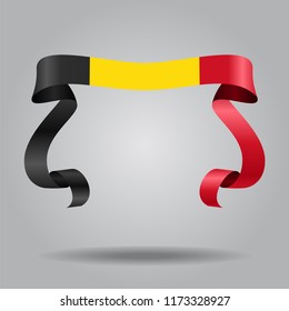 Belgian wavy flag abstract background. Vector illustration.