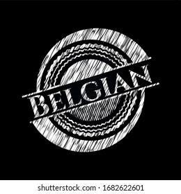Belgian written on a blackboard. Vector Illustration. Detailed.