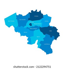 Belgium - administrative map of provinces