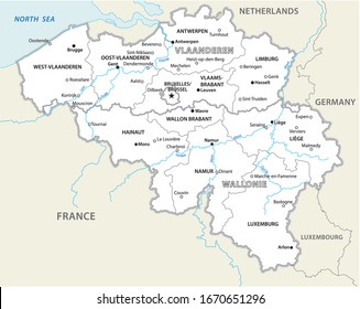 belgium administrative and political vector map