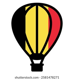 Belgium air ballon flag icon