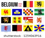 Belgium All Region & Provinces Flag Vector Illustration on White Background. Flags of Belgium. Correct Size, Proportion and Colors.