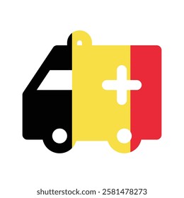 Belgium ambulance national flag icon