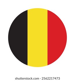 Belgium Belgian Europe Circular Flag Country National