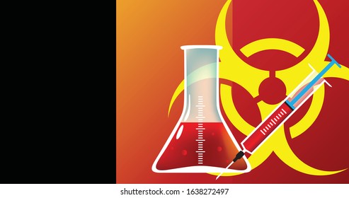 Belgium biohazard infection danger vector illustration - research and vaccine concept