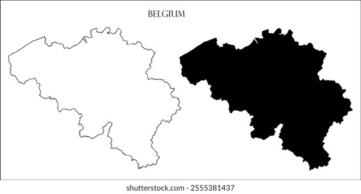 Belgium Blank Map, Belgium Map Outline Vector Images