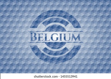 Belgium blue badge with geometric pattern. Vector Illustration. Detailed.