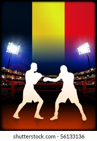 Belgium Boxing on Stadium Background Original Illustration