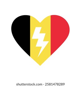 Belgium broken heart flag icon