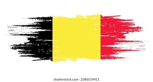  Belgium brush flag, Belgian flag brush watercolor flag design element