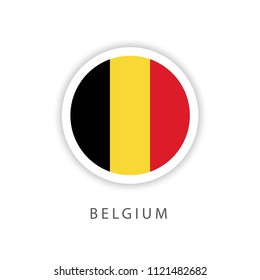 Belgium Button Flag Vector Template Design Illustrator