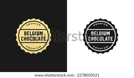 belgium chocolate label or belgium chocolate seal vector isolated in flat style. Elegant belgium chocolate label for product packaging design element. Simple belgium chocolate design element.
