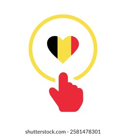 Belgium click heart button flag icon