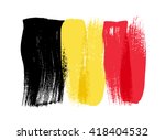 Belgium colorful brush strokes painted national country Belgian flag icon. Painted texture.