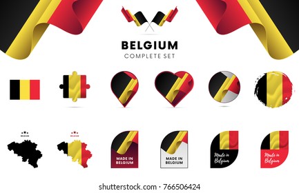 Belgium complete set. Vector illustration.