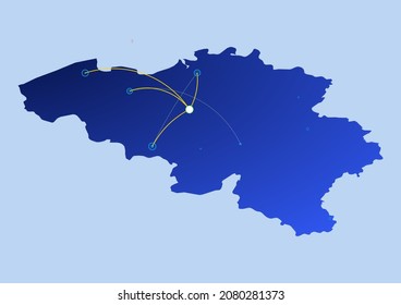 Belgium concept map, illustration of Belgium for internet or innovation or technology. File is suitable for digital editing and prints of all sizes.