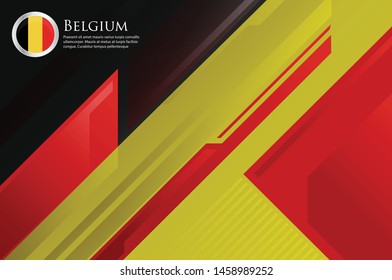 Belgium country concept flag background  beautiful vector illustration template cover modern, futuristic, elegant and symbolic. use for banner, card, cover, business, corporate, economic world