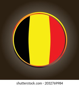 belgium  country flag with circle frame