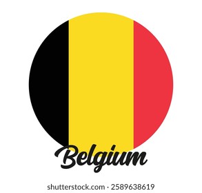 Belgium country flag in circle vector illustration