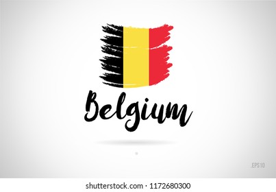 belgium country flag concept with grunge design suitable for a logo icon design