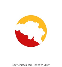 belgium country map circle border vector icon illustration design