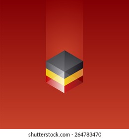 Belgium cube flag red background vector business brochure layout