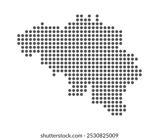 Belgium - Dotted Map. Map formed by Dots. Vector Illustration