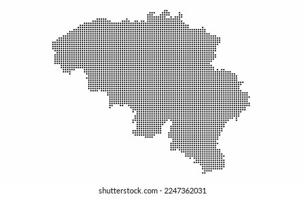 Belgium dotted map with grunge texture in dot style. Abstract vector illustration of a country map with halftone effect for infographic. 