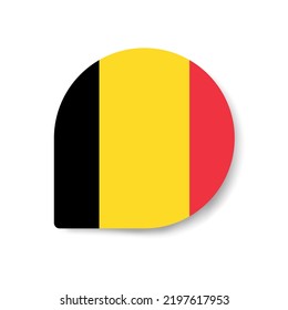 Belgium drop flag icon with shadow on white background.