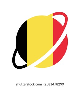 Belgium earth national flag icon