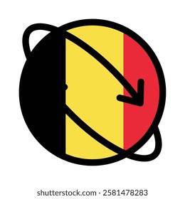 Belgium earth plannet flag icon