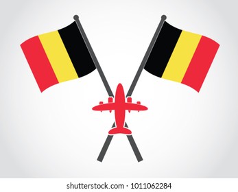 Belgium Emblem Airplane Tourist Visit
