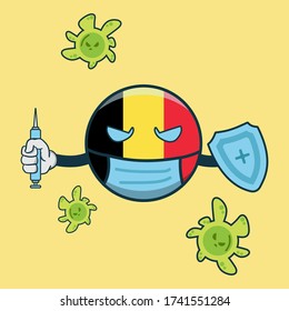 belgium fight corona virus vector illustration icon
