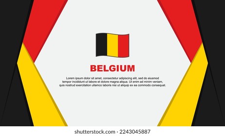 Belgien Vorlage für abstrakte Hintergrunddesigns der Flagge. Belgien Independence Day Banner Cartoon Vektorgrafik. Belgien Hintergrund