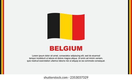 Plantilla de diseño de fondo de resumen de marca belga. Banner del Día de la Independencia de Bélgica, Ilustración de vectores de medios sociales. Caricatura de Bélgica