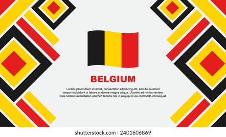 Plantilla de diseño de fondo de resumen de marca belga. Ilustración vectorial del Cartel del Día de la Independencia de Bélgica. Bélgica