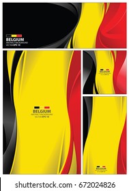 Belgium flag abstract colors background. Collection banner design. brochure vector illustration.