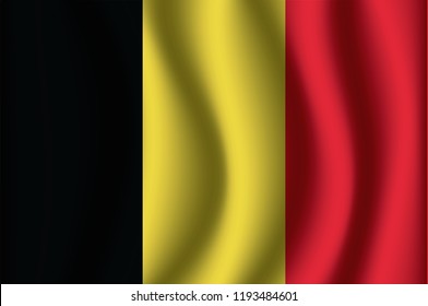Belgium flag background with cloth texture. Belgium Flag vector illustration eps10.