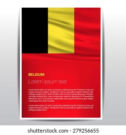 Belgium flag Brochure - Vector Flyer Cover Page Design